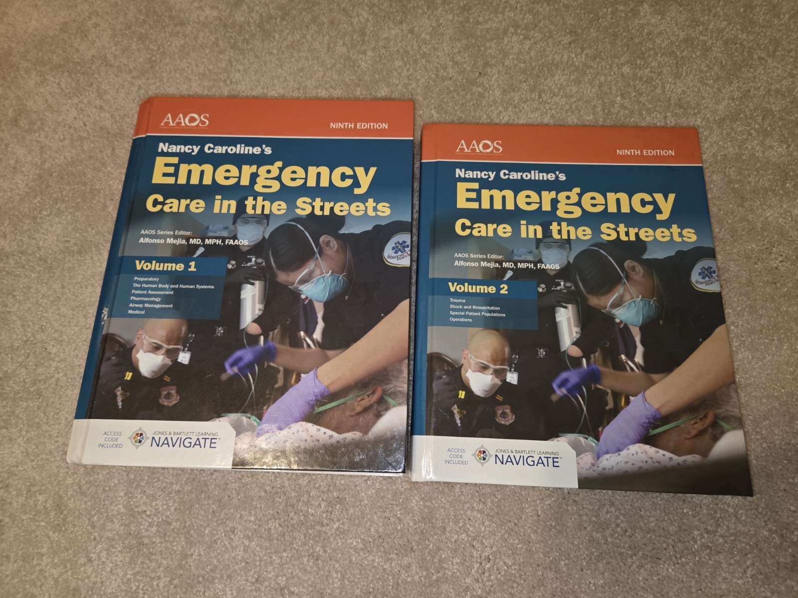 AAOS Nancy Caroline’s Emergency Care 9th Ed Vol 1 & 2 Hardcover Illustrated