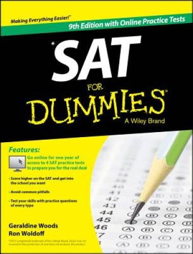 SAT For Dummies, with Online Practice – Paperback By Woods, Geraldine – GOOD