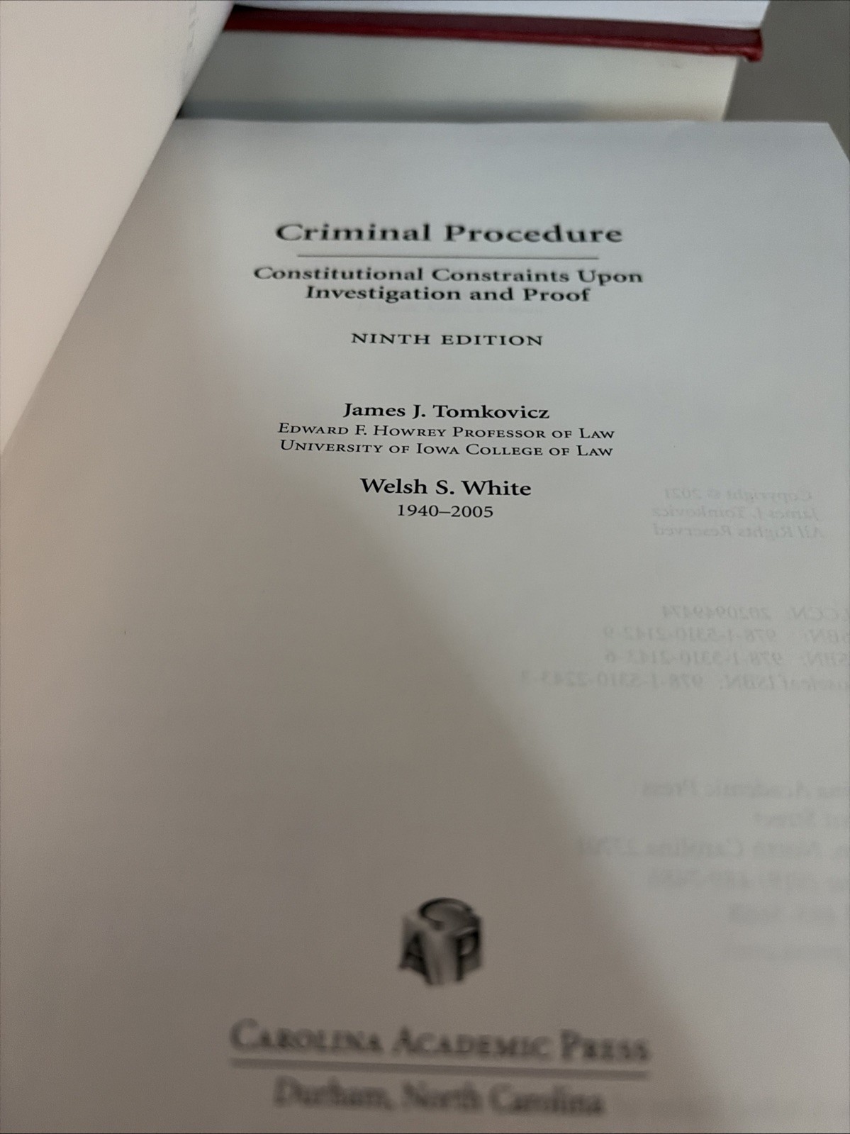 Criminal Procedure Ninth Edition:Carolina Academic Press