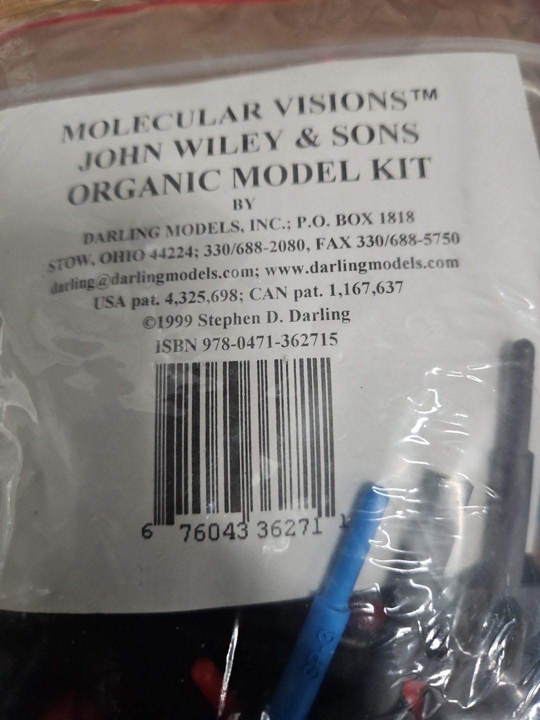 New Molecular Visions Flexible Model Kit Darling Organic Chemistry John Wiley