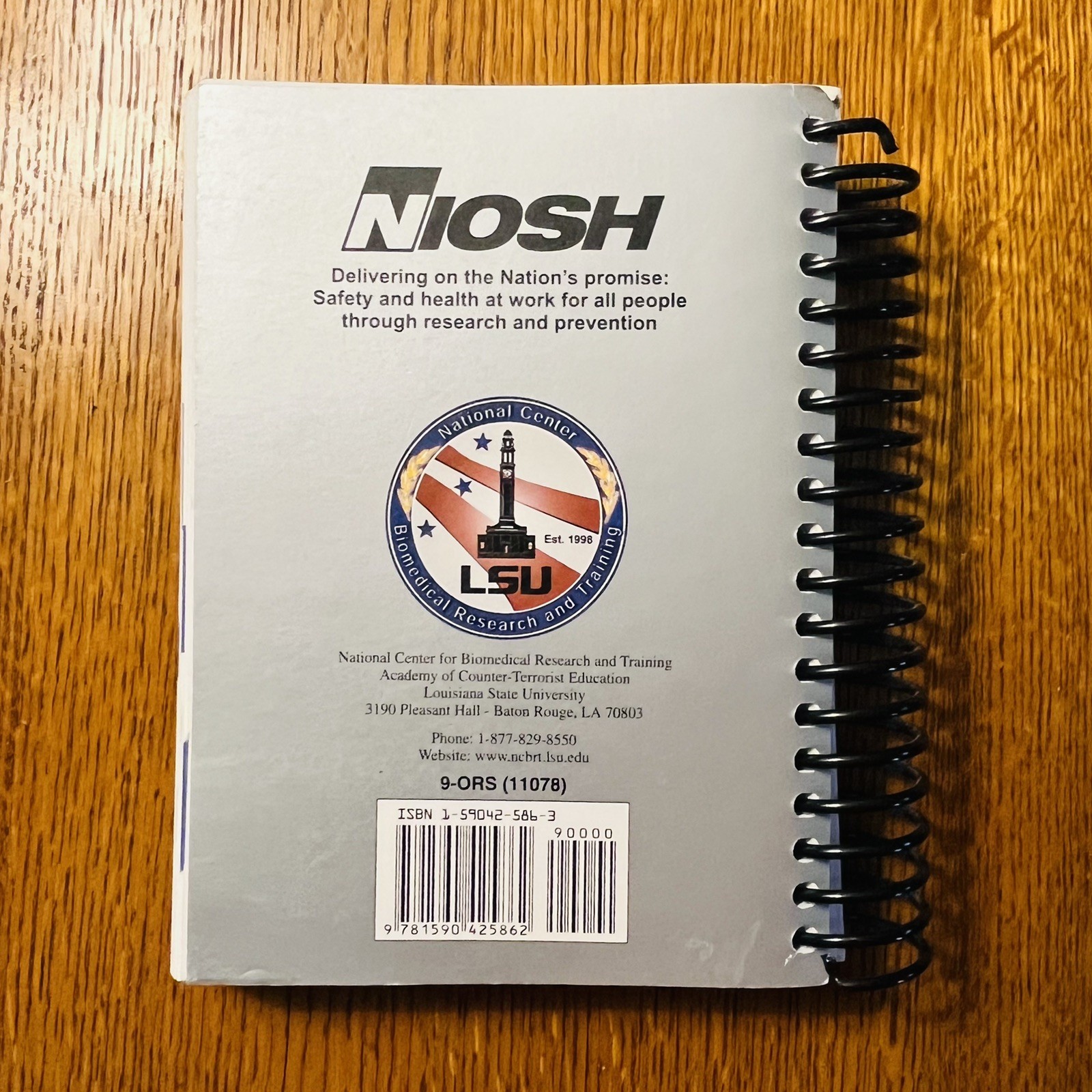Niosh Pocket Guide To Chemical Hazards 2005 Edition Spiral bound Book CDC DHHS