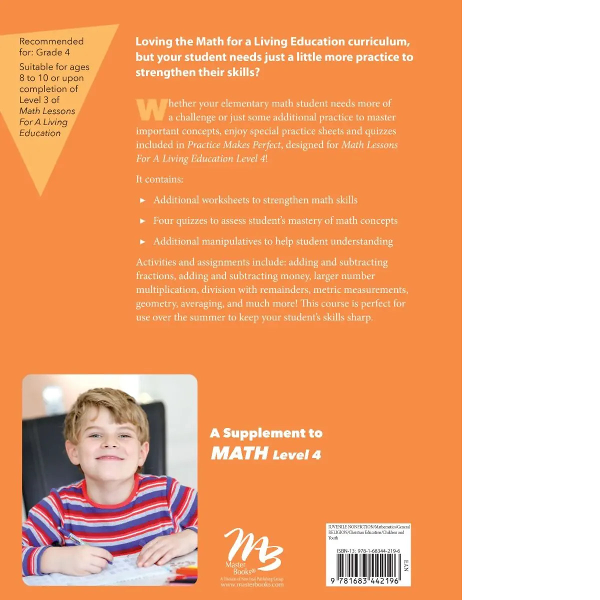New Master Books PRACTICE MAKES PERFECT Level 4 Math Lessons Living Education