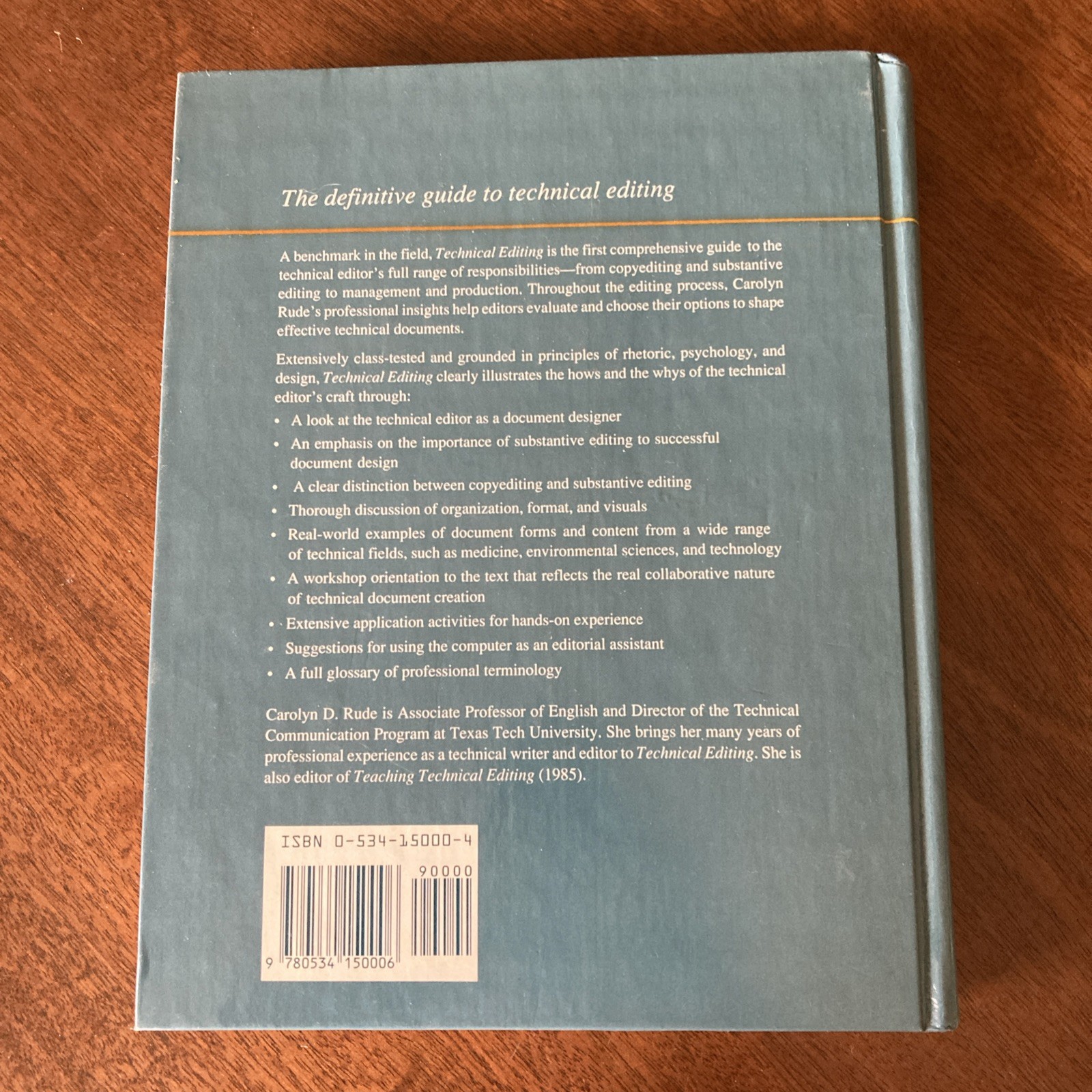 Technical Editing – Hardcover By Rude, Carolyn D – GOOD