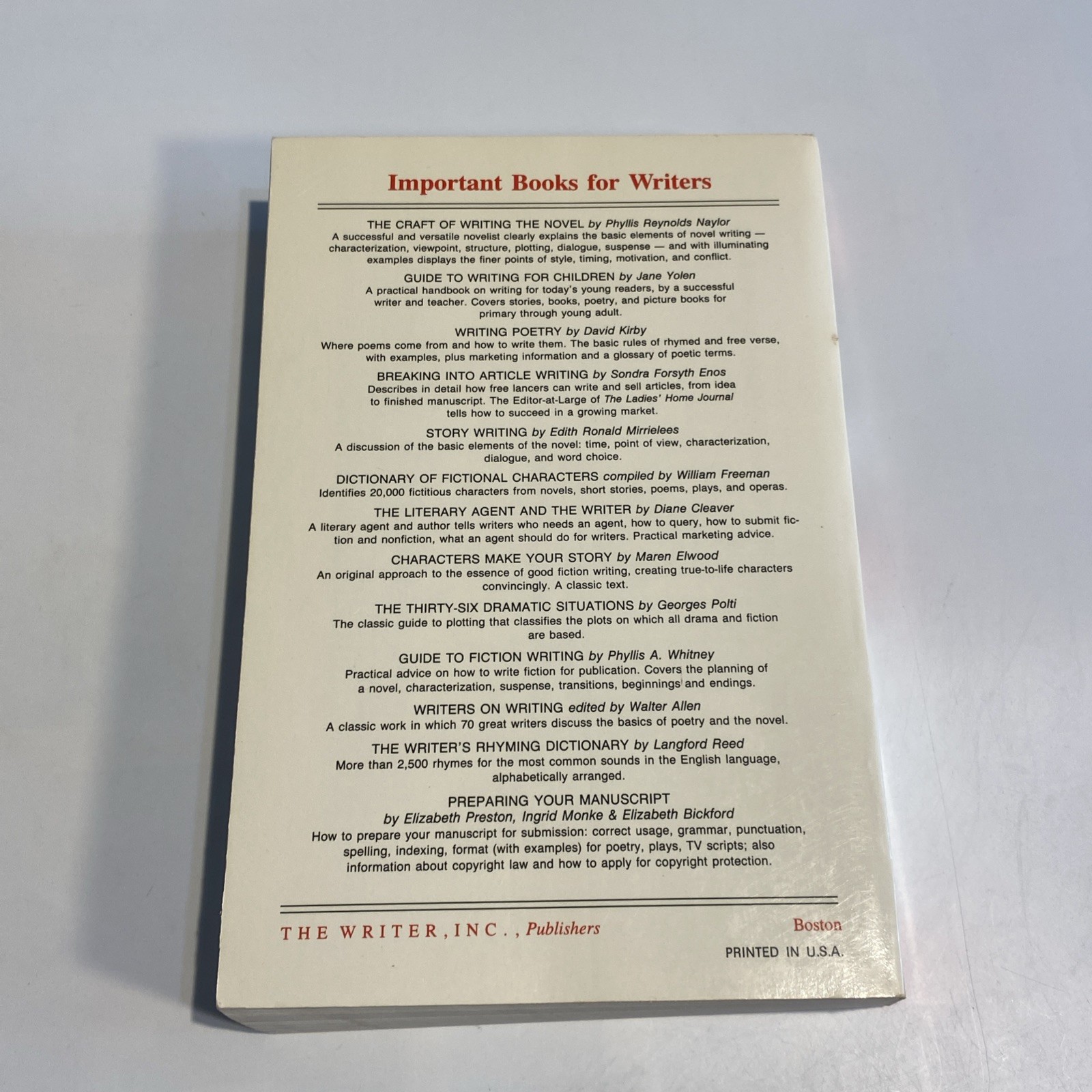 The Writer’s Handbook, 1990 by Sylvia K. Burack (paperback, Revised edition)