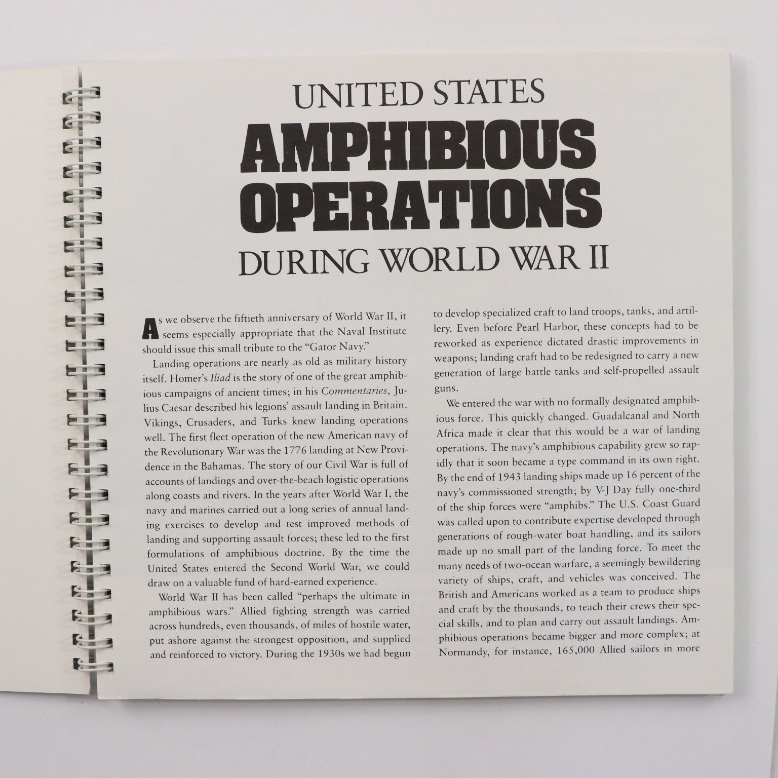 U.S. Naval Institute Engagement Calendar 1992 WWII Amphibious Operations USED