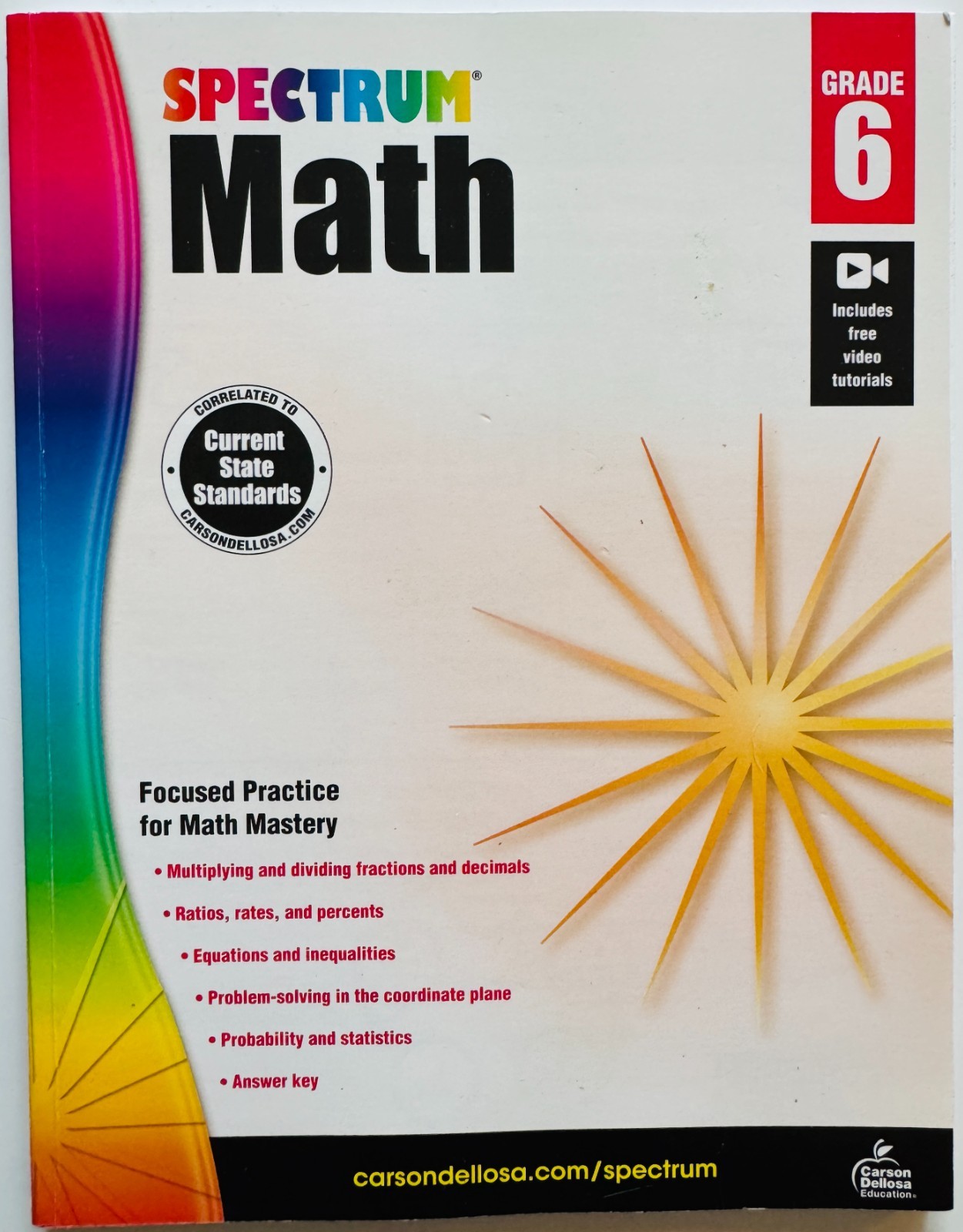 3 SPECTRUM WORKBOOKS / Math Grade 6 / Algebra Grades 6-8 / Math Grade 7 / NEW!