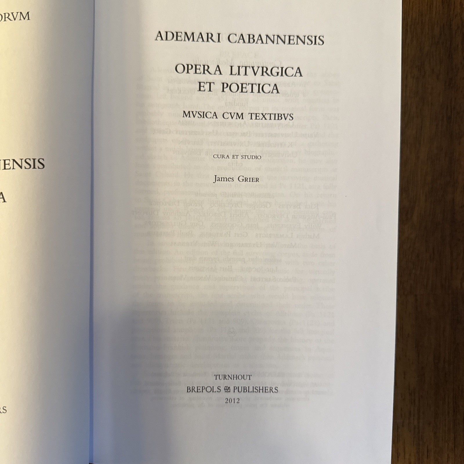 Ademarus Cabannensis Opera Liturgica Et Poetica – Corpus Christianorum 245 – NEW
