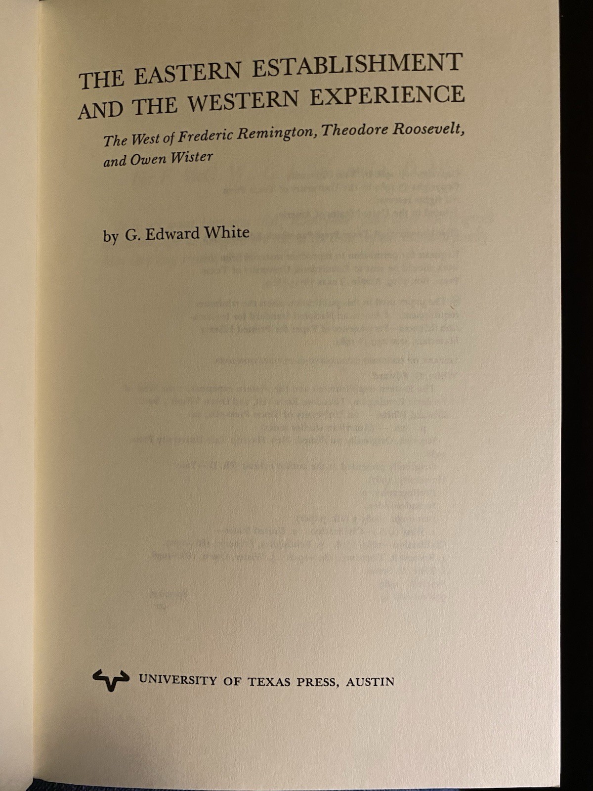 Eastern Establishment and the Western Experience: The West of Frederic