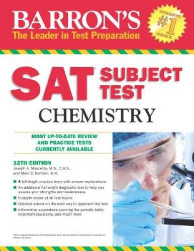 Barron’s SAT Subject Test Chemistry, 12th Edition – Paperback – VERY GOOD