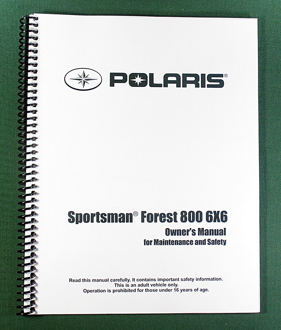 2013 Polaris Sportsman Forest 800 6X6 Owner’s Manual: 141 Pages & Clear Covers!