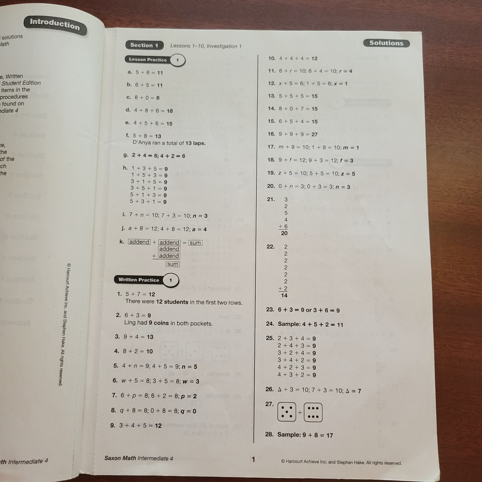 Saxon Intermediate 4th Grade, Student Edition, Tests, Wkbk, Solution, 4 Books