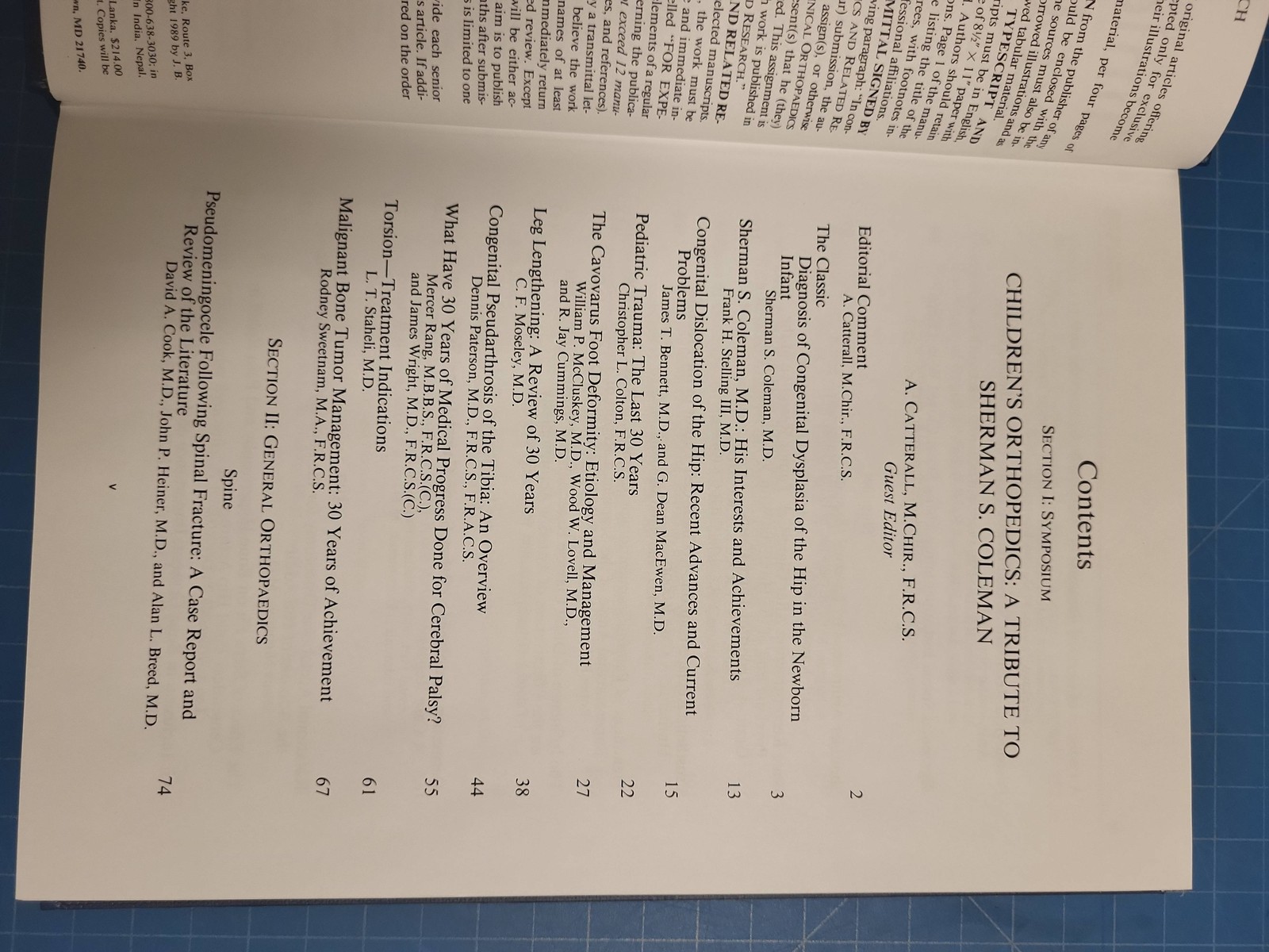 Clinical Orthopaedics Related Research No 247 Oct 1989 Pediatric Orthopedics