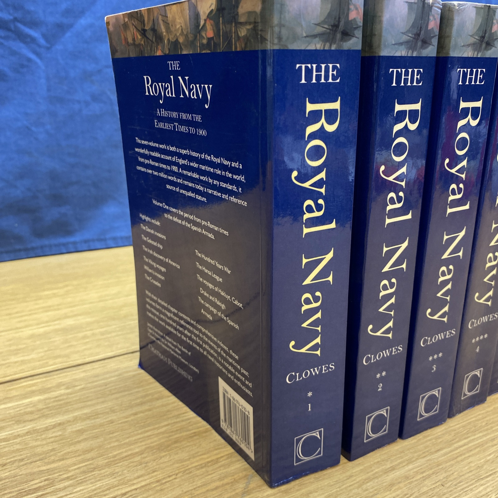 History of The Royal Navy: 7 volume softcover set by William Clowes