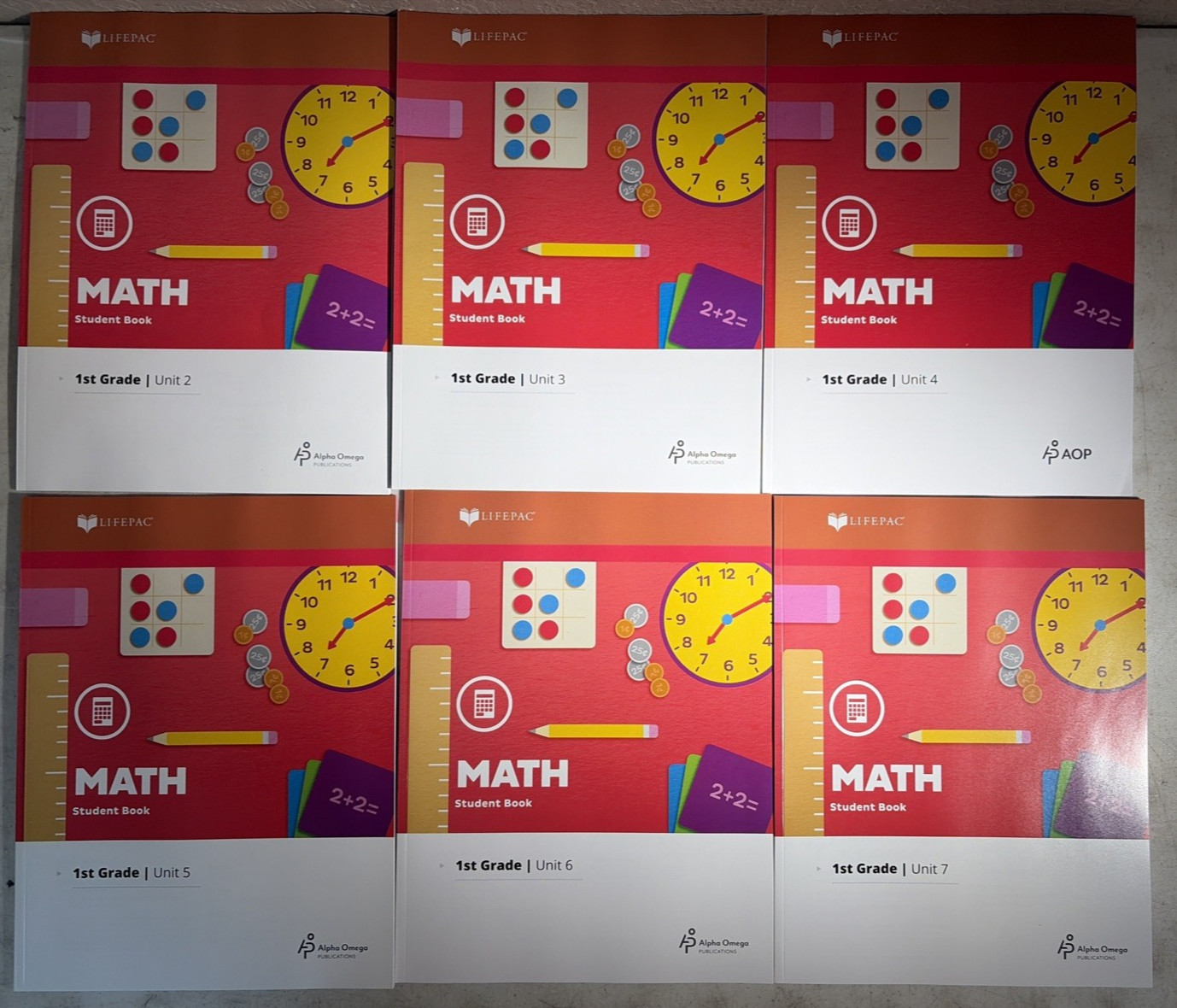 AOP Lifepac Math Homeschool Curriculum Kit 1st Grade Book (Missing Unit 1)