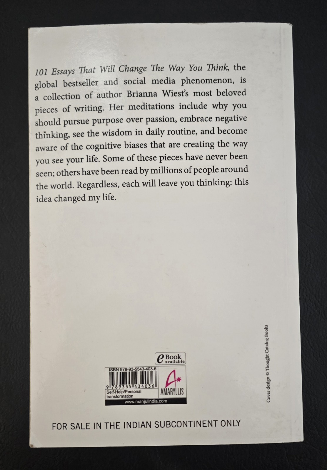 101 Essays That Will Change The Way You Think – ISBN 978-1-945796-06-7