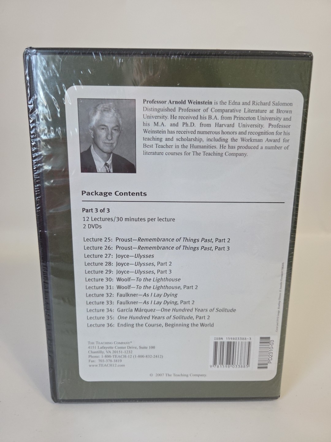 Great Courses Classic Novels: Meeting Challenge of Great Literature 3 DVD 1 Book