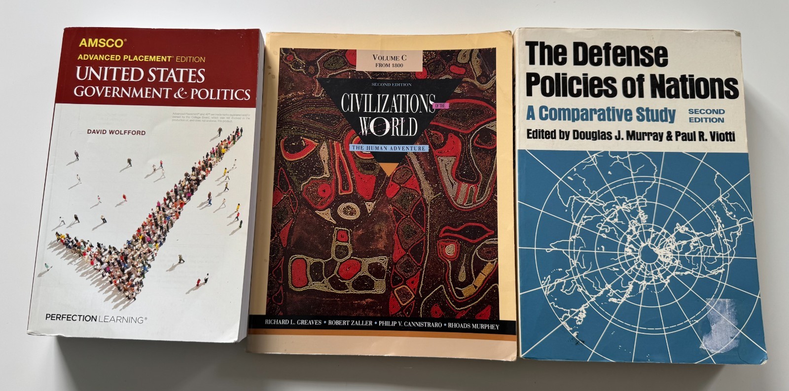 AP Government + Civilizations From 1800 + Defense Policies Book Bundle (3)