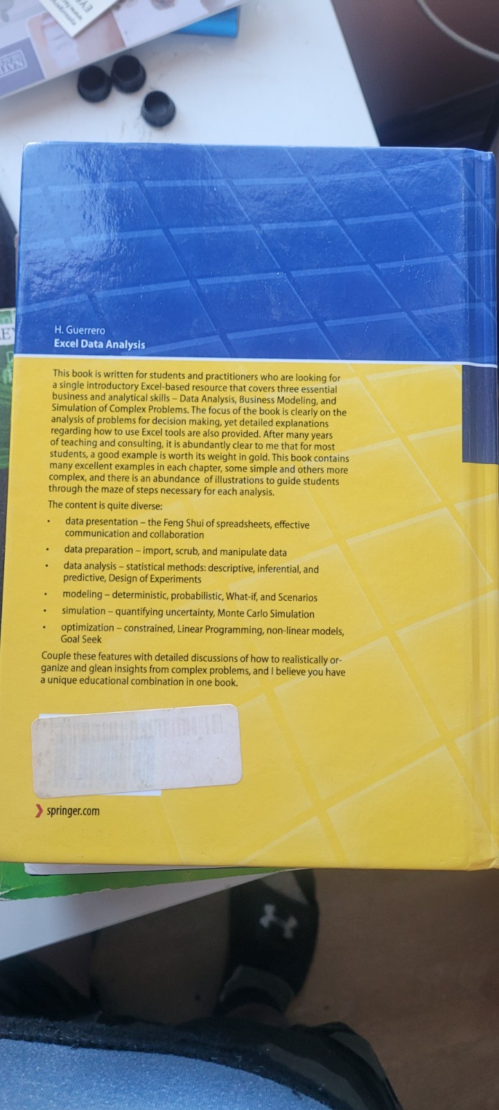 Excel Data Analysis : Modeling and Simulation, Héctor Guerrero Hardback 2010
