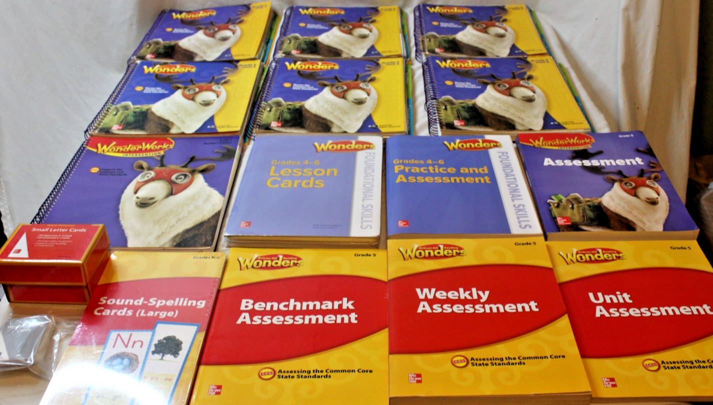 McGraw Hill Wonders Grade 5 Teacher’s Editions Units 1-6 & Assessment Books Set