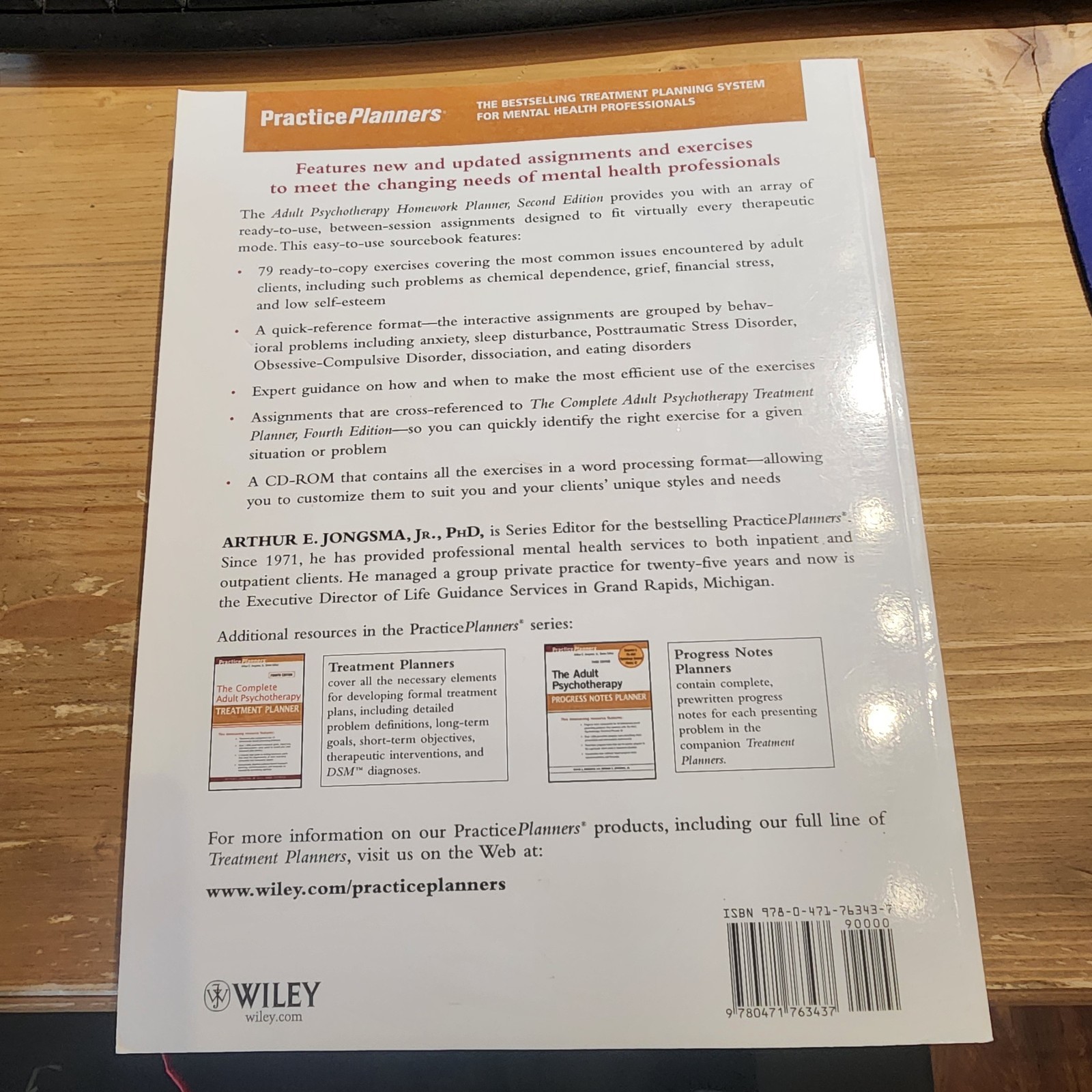 Practiceplanners Ser.: Adult Psychotherapy Homework Planner by Arthur E. Jongsma