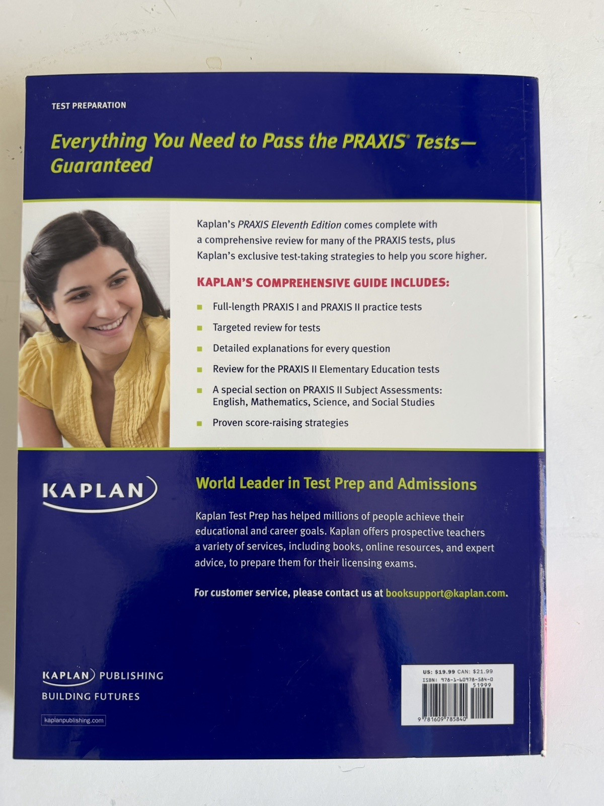 Kaplan Praxis Eleventh Edition Practice Tests & Strategies for Score Raising NEW