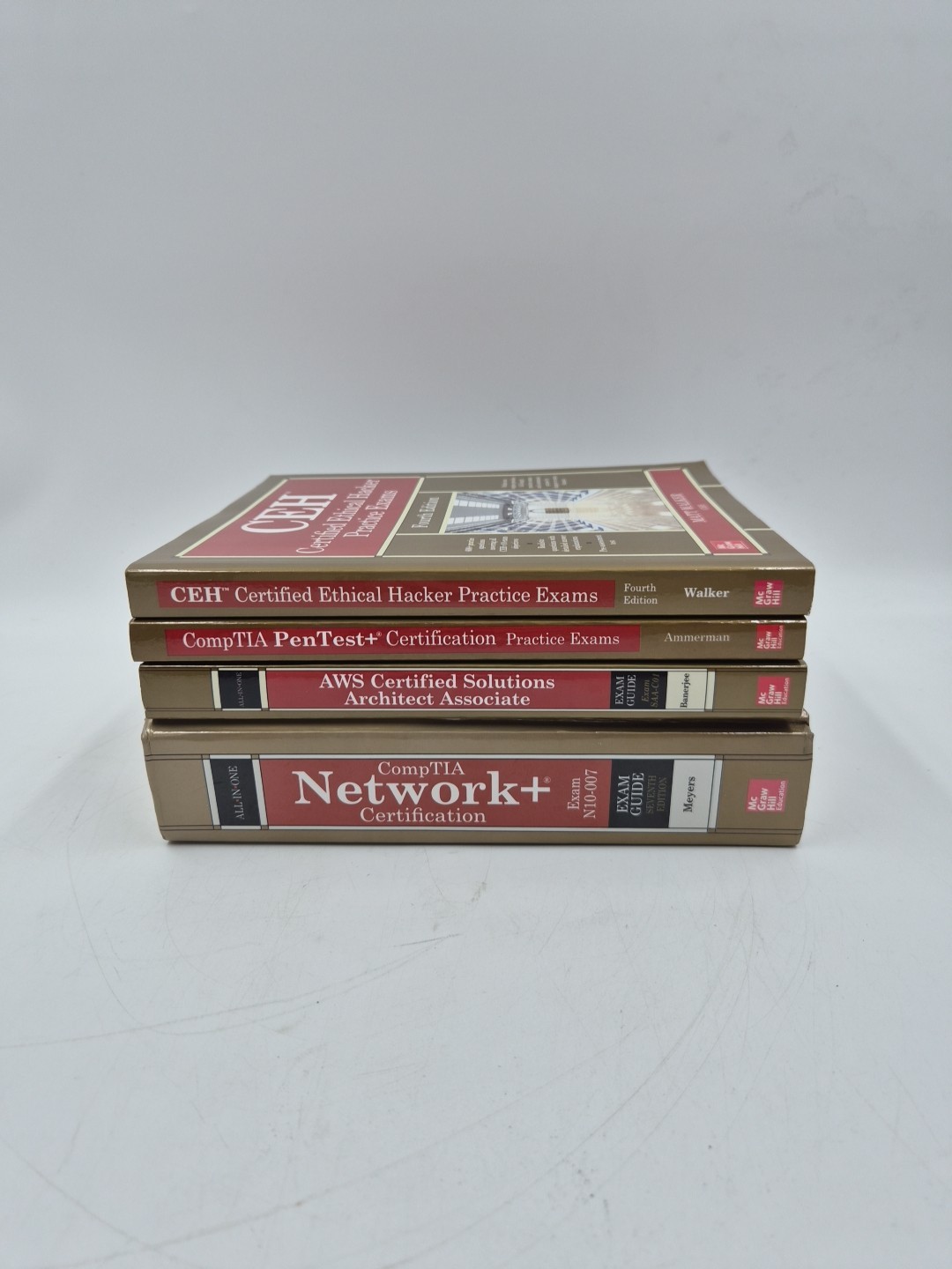Lot of 4 All-In-One CompTIA Network Mike Meyers AWS Certified Sol CEH PenTest+