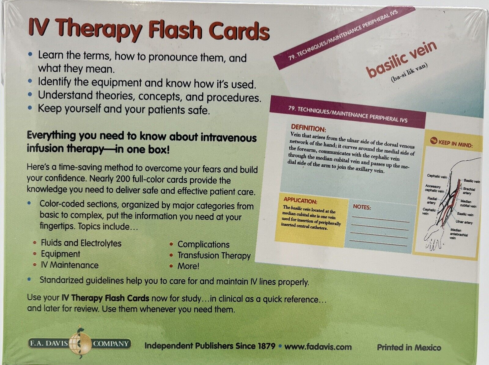 IV Therapy Flash Cards by Lynn D. Phillips Publisher F.A. Davis Sealed Box NEW