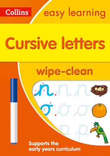 Collins Easy Learning Preschool Cursive Letters Age 3-5 Wipe Clean Ac – GOOD