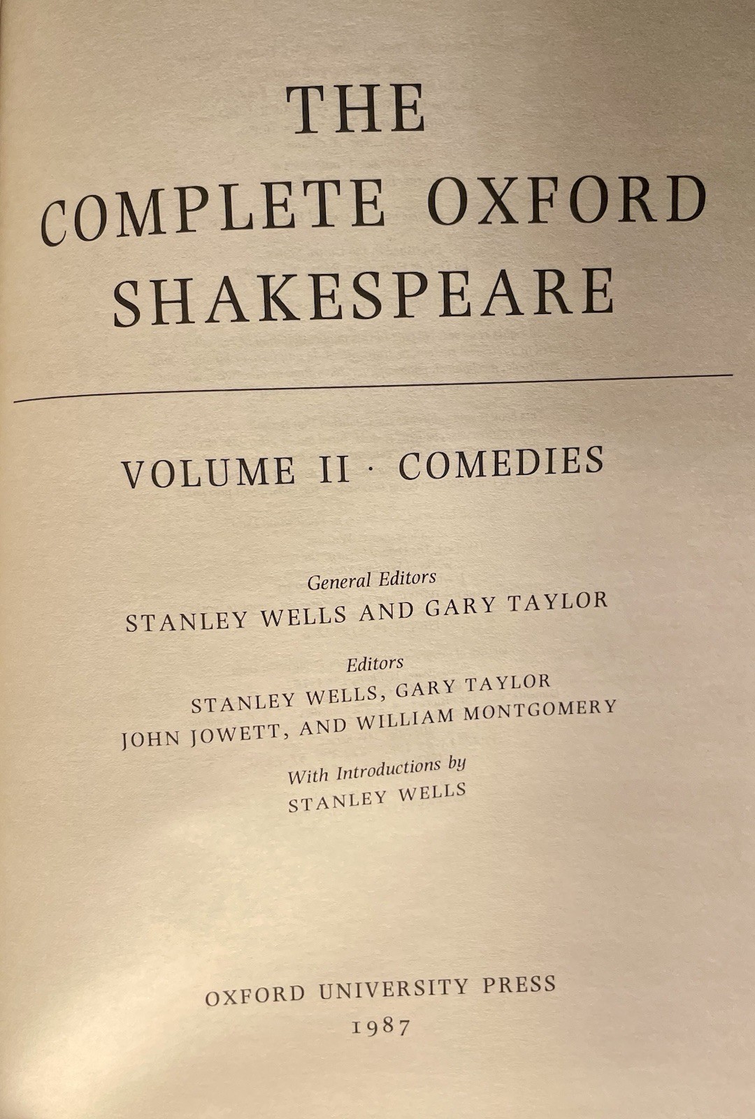 The Complete Oxford Shakespeare 3 Vol Box Set HC – Histories Comedies Tragedies