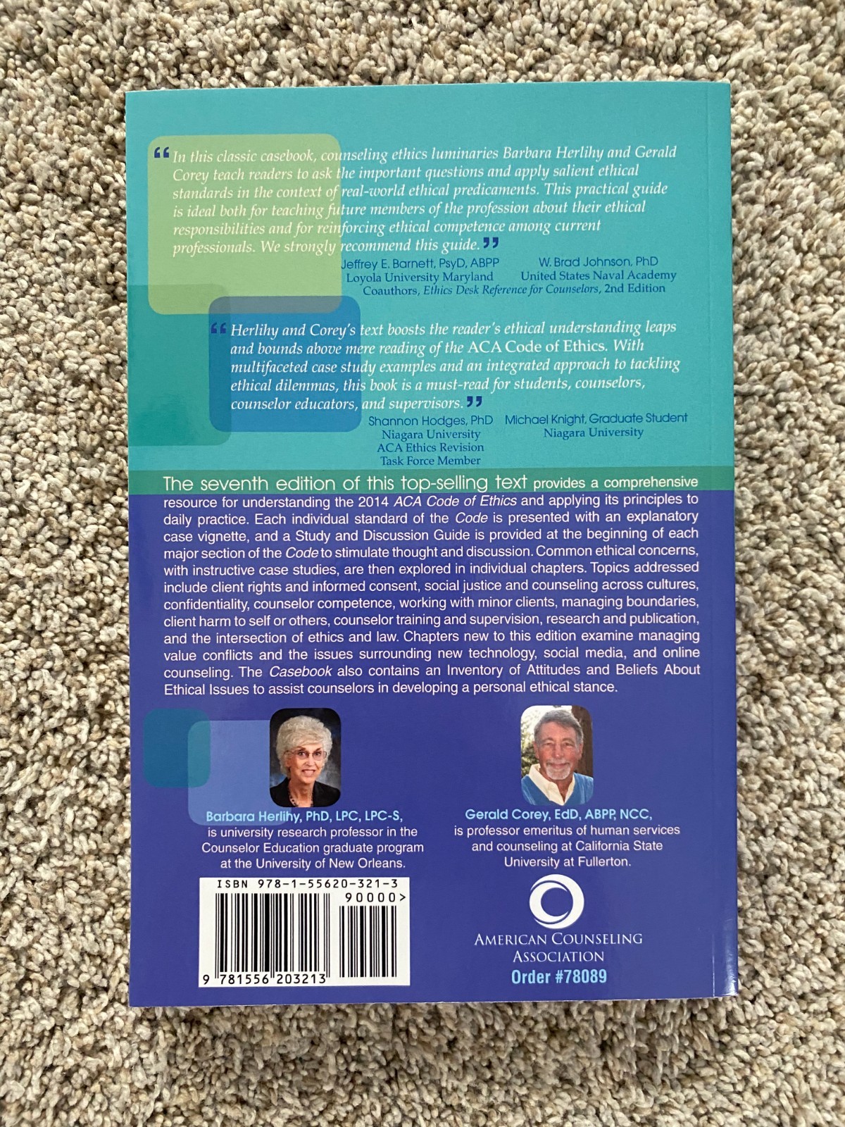 ACA Ethical Standards Casebook Book – 7th Edition – VERY GOOD