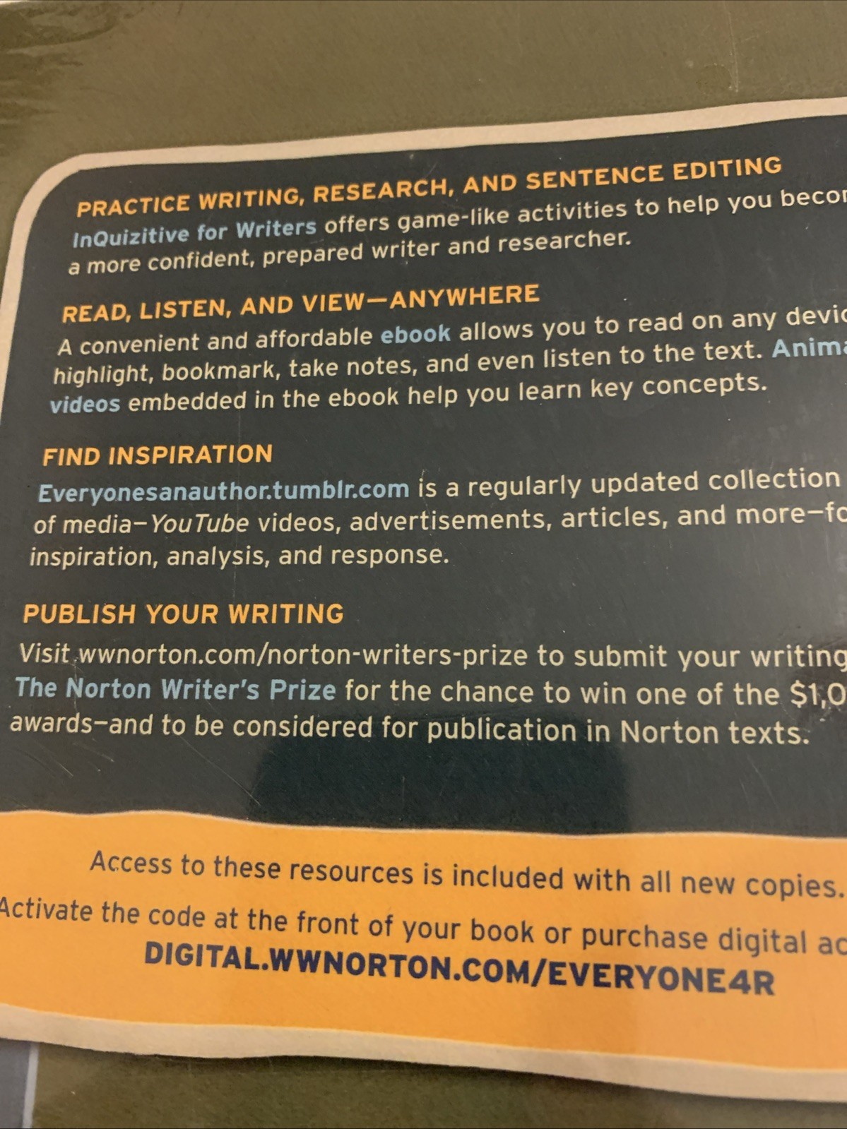 Everyone’s an Author with Readings 4th Edition by Lunsford w/ access code (NEW)