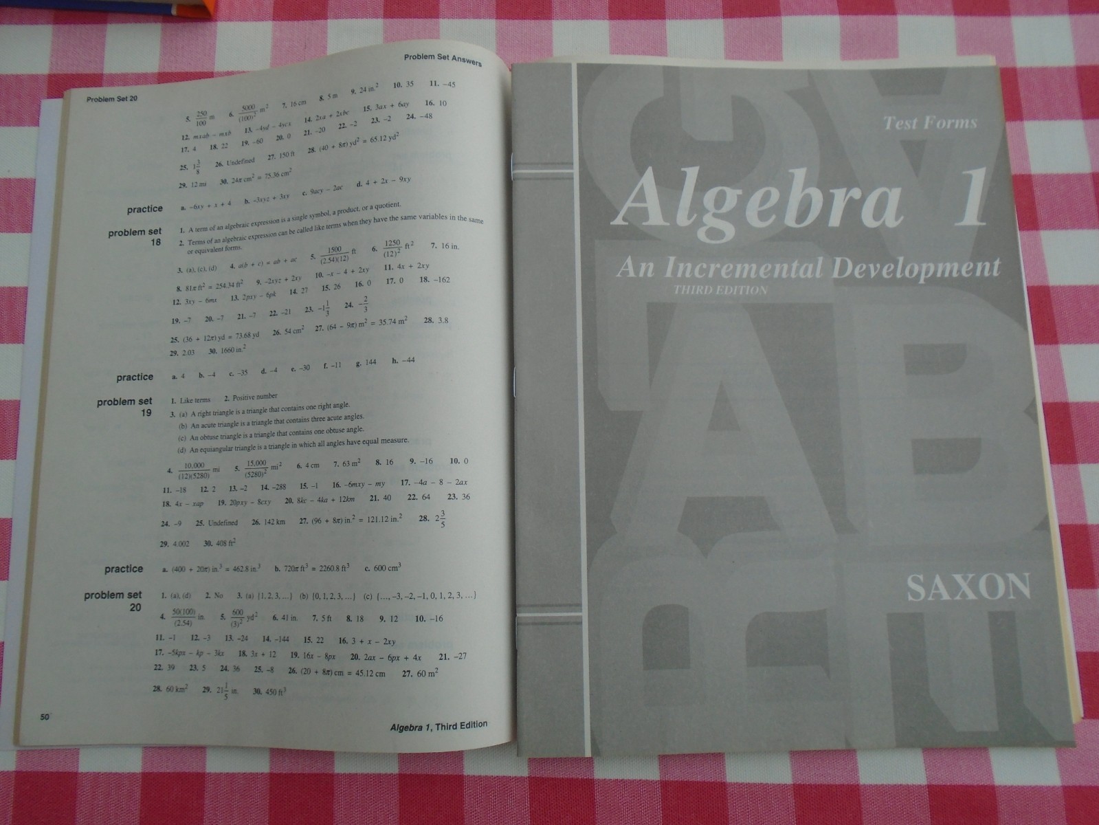 Saxon Algebra 1 3rd Edition Hardcover, Solutions Manual, Homeschool Packet 3 set