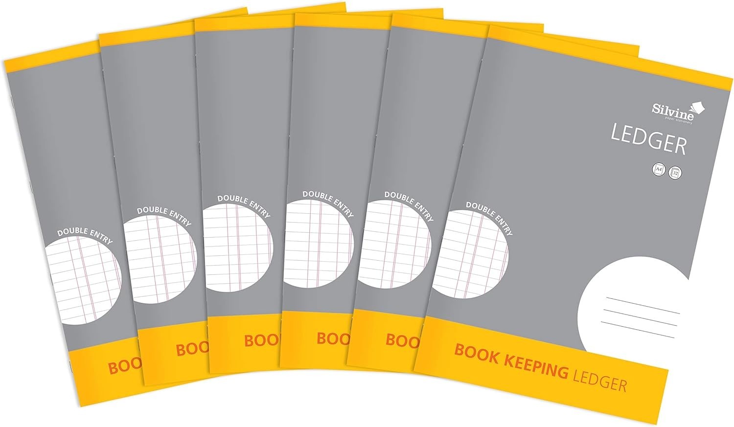 Silvine A4 Book Keeping Ledger, 32 Pages Printed ‘Double Entry’ Ref SJA4L-P
