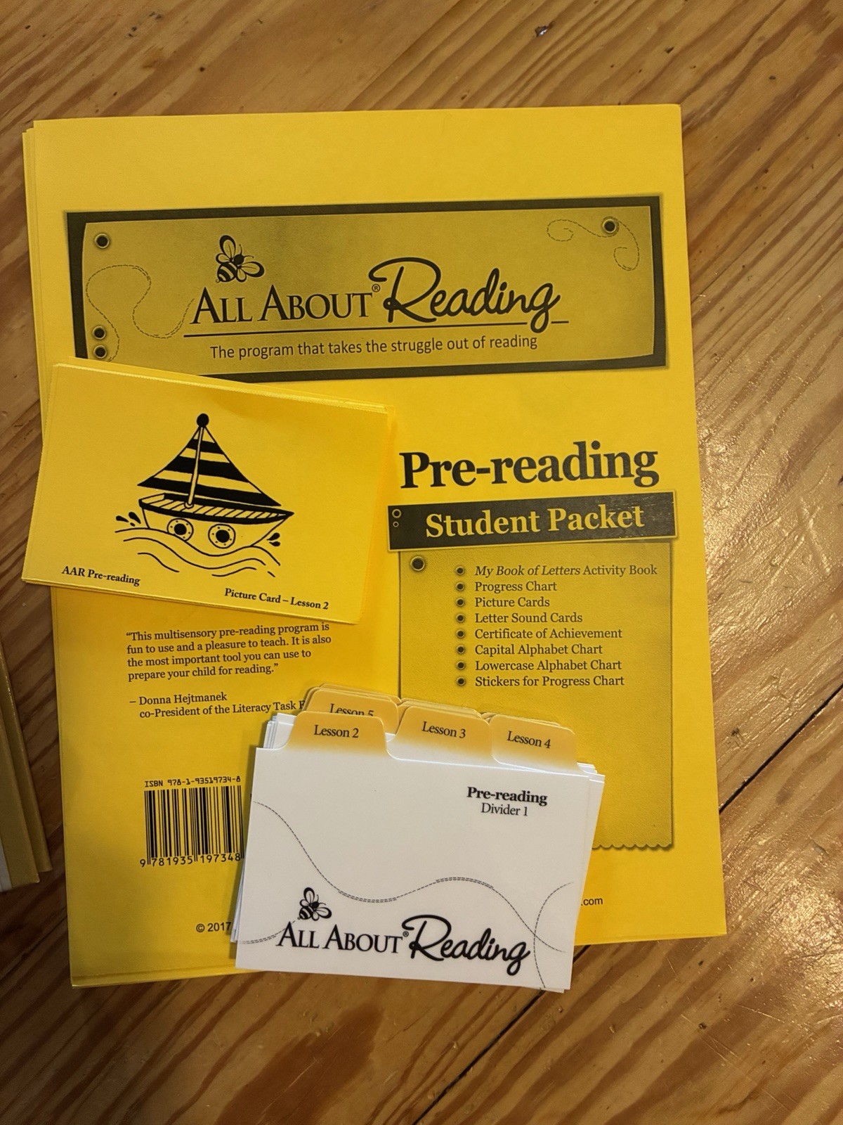 All About Reading prereading set missing my big book of letters student Act book