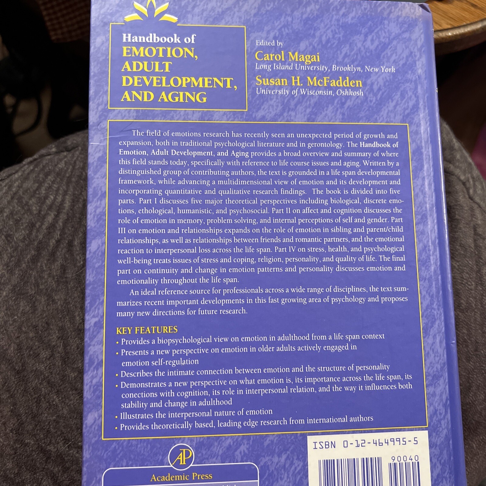 Handbook of Emotion, Adult Development, and Aging Hardcover Carol C4