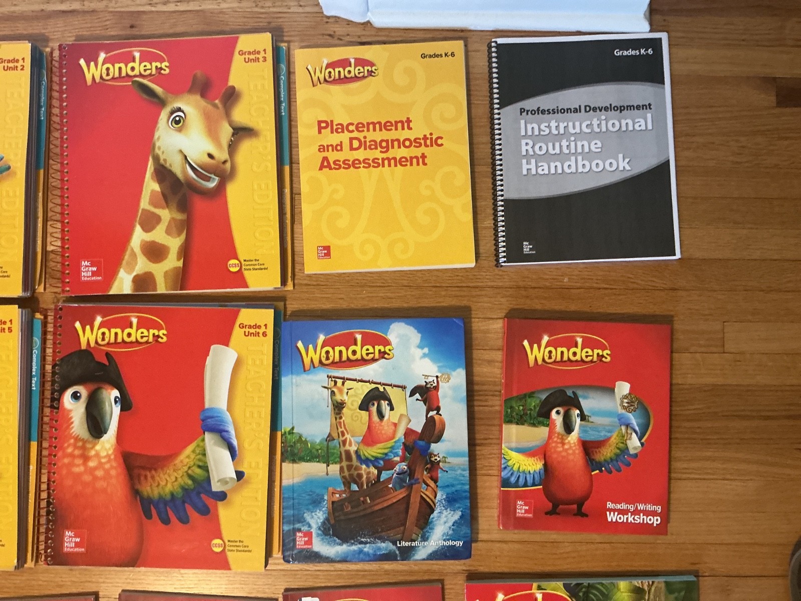 McGraw Hill Wonders Grade 1 Teacher’s Editions Units 1-6 & workbooks & Books Set