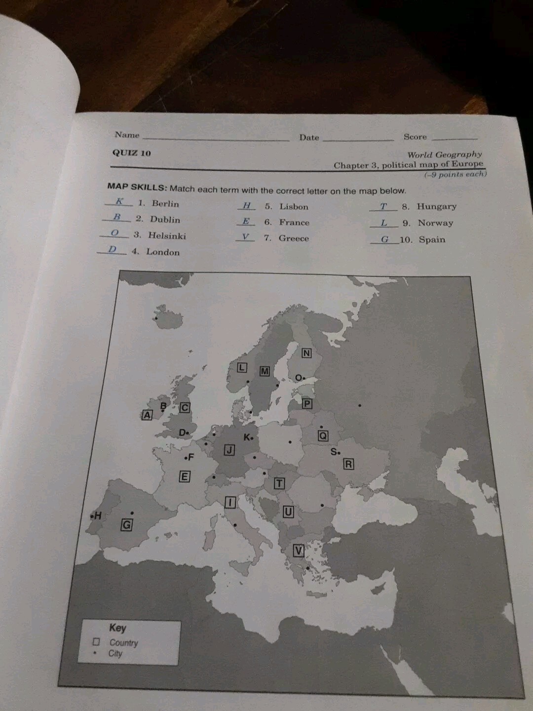 Abeka A Beka World Geography Test Quiz Key Homeschool