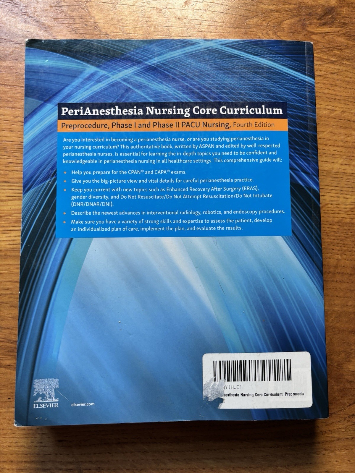 PeriAnesthesia Nursing Core Curriculum: Preprocedure, Phase I and Phase II P…