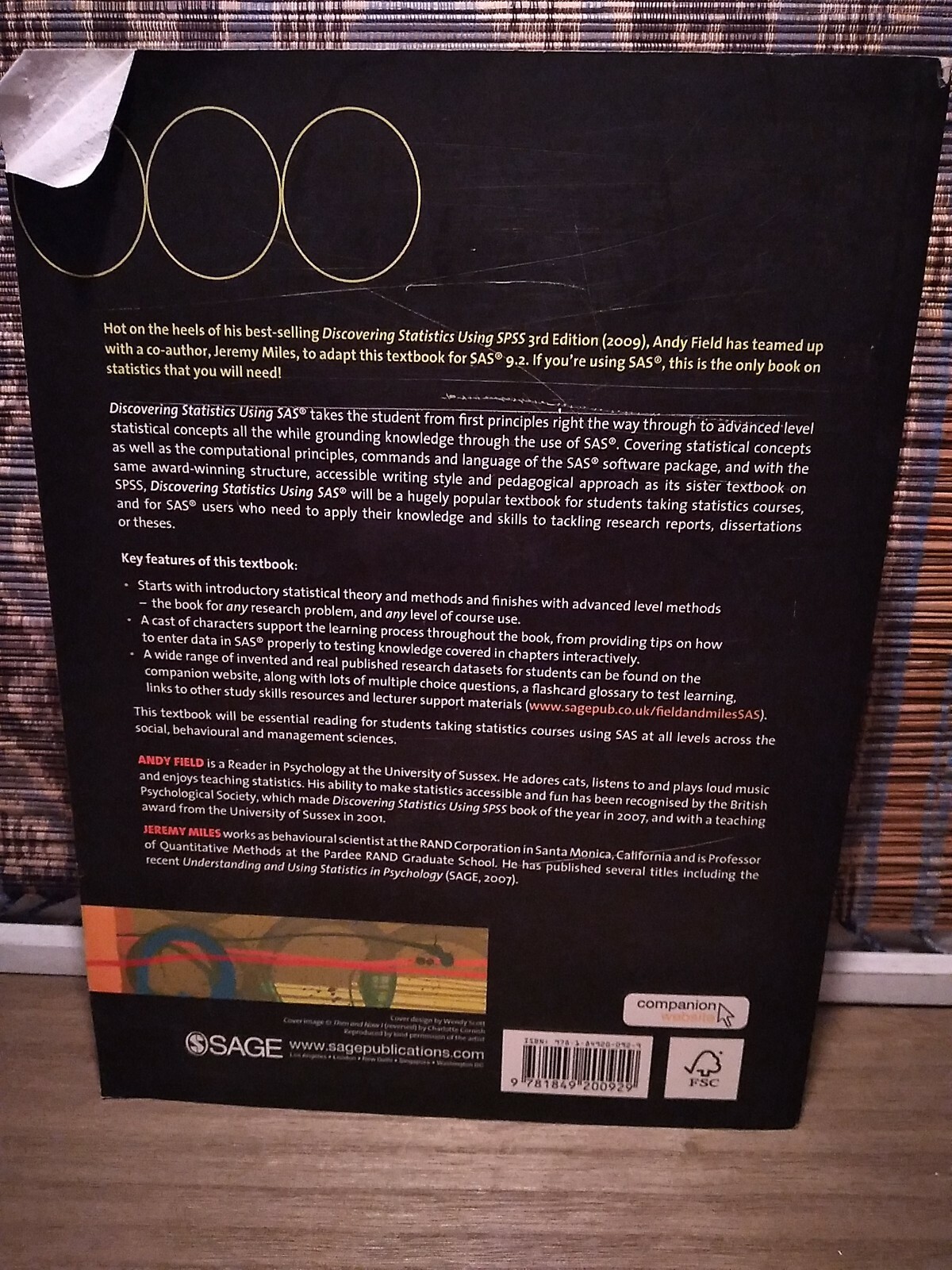 Discovering Statistics Using SAS by Jeremy Miles and Andy Field (2010, Trade Pa…