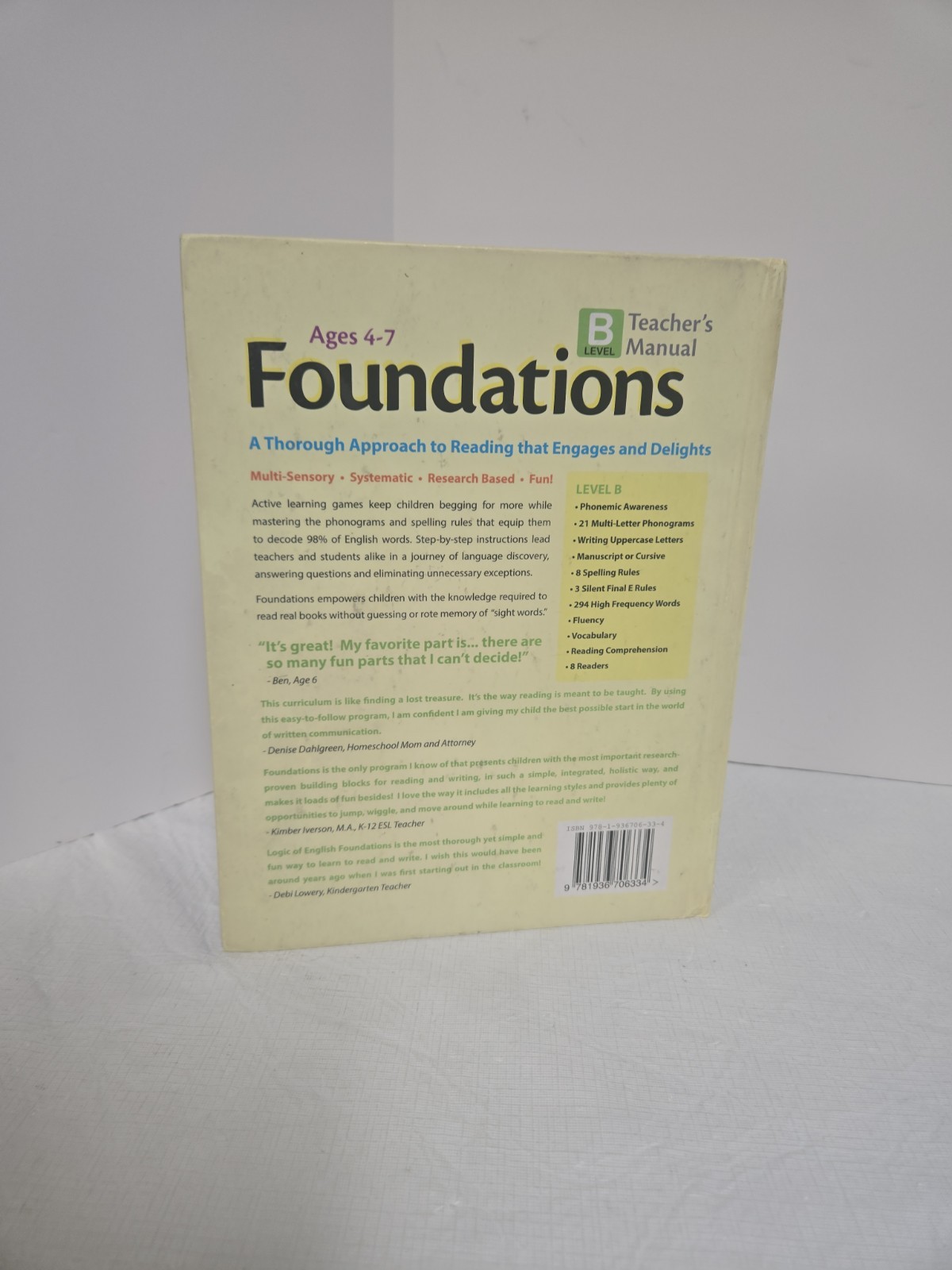 LOGIC OF ENGLISH DENISE EIDE FOUNDATIONS B LEVEL TEACHER’S MANUAL 2013