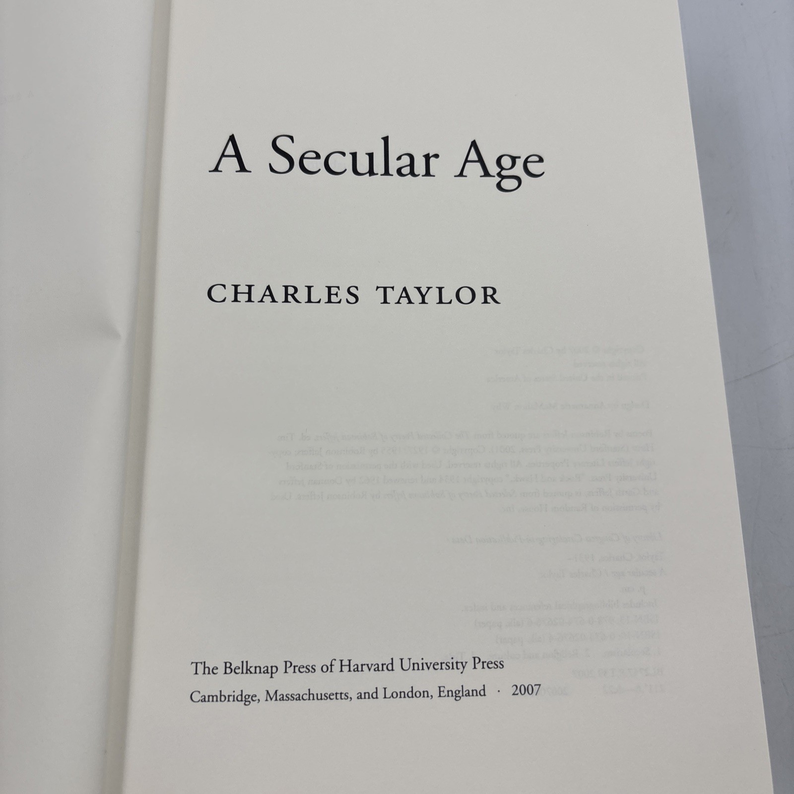 A Secular Age – Hardcover By Taylor, Charles – GOOD HCDJ