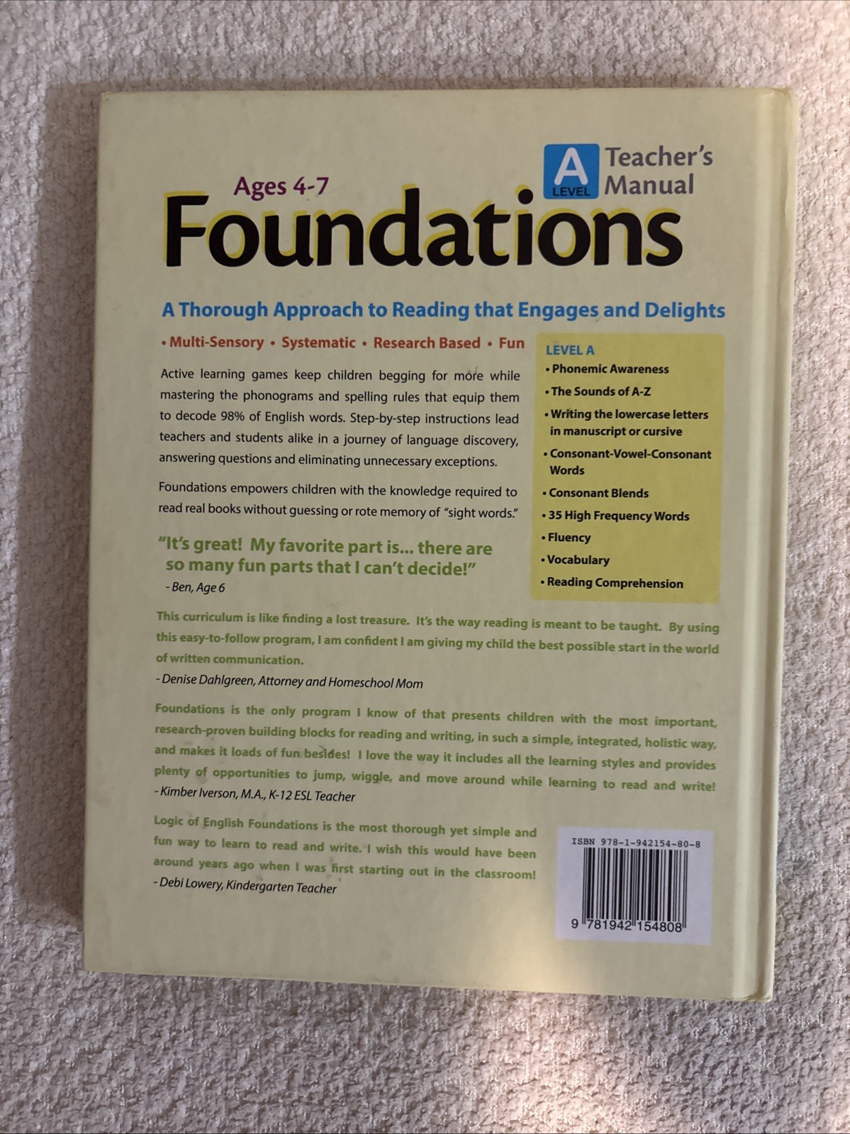 Foundations A Teacher’s Manual by Logic of English by Denise Eide 2nd Edition