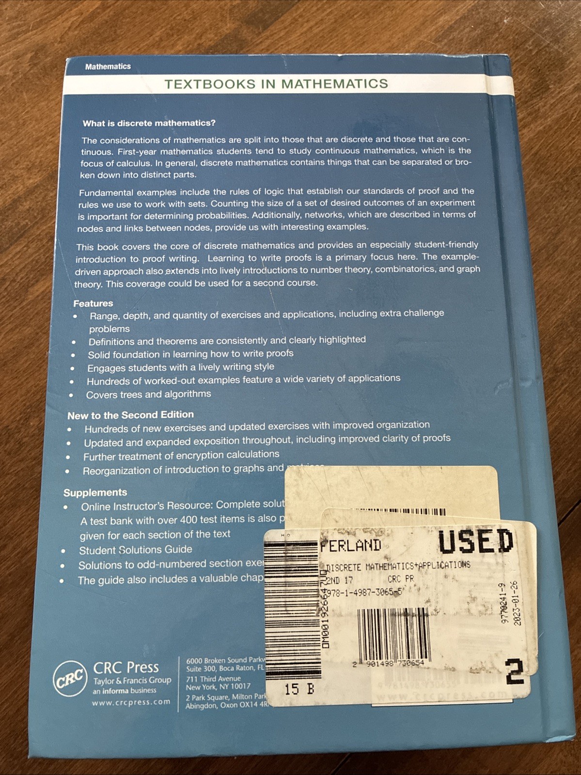 Discrete Mathematics and Applications by Kevin Ferland (2017, Hardcover)