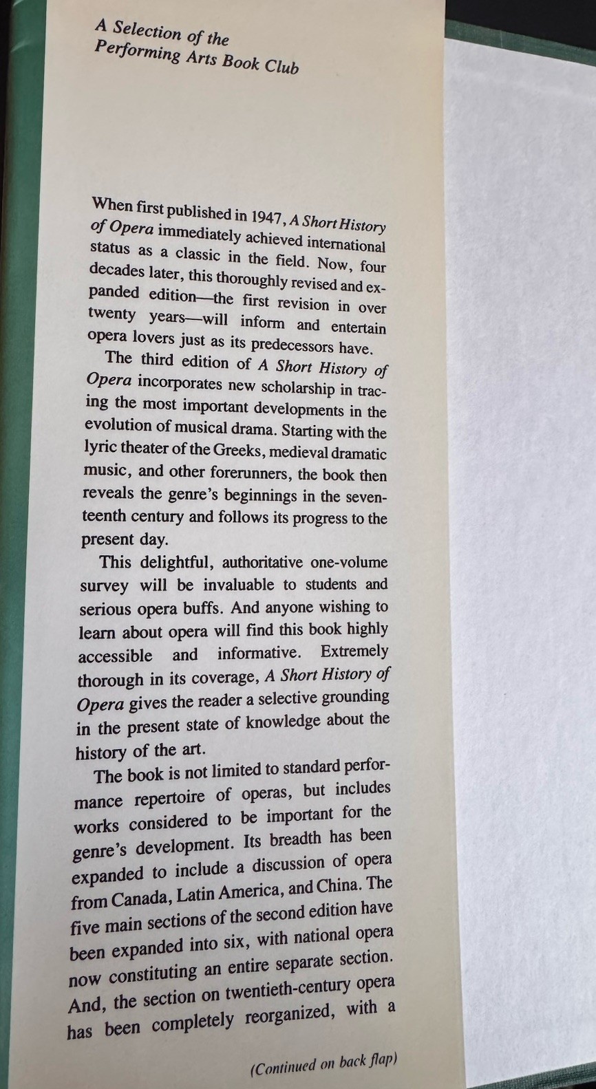 A Short History of Opera Hardback Book by Donald Jay Grout 1988 914 Pages