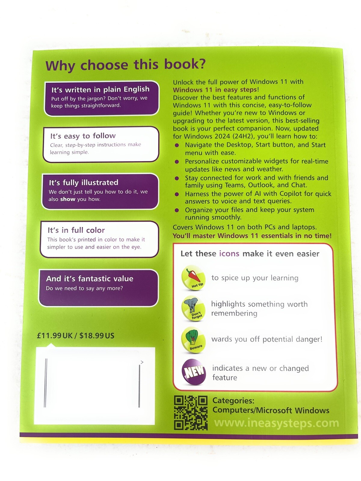 Windows 11 in Easy Steps : 2nd Edition Plain English Easy To Follow Printed UK