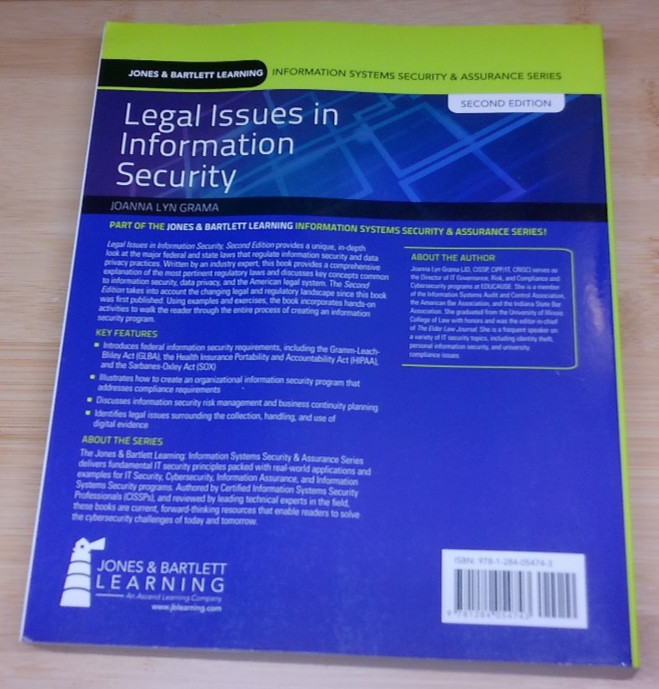 Legal Issues in Information Security 2nd Edition by Joanna Lyn Grama (Paperback)