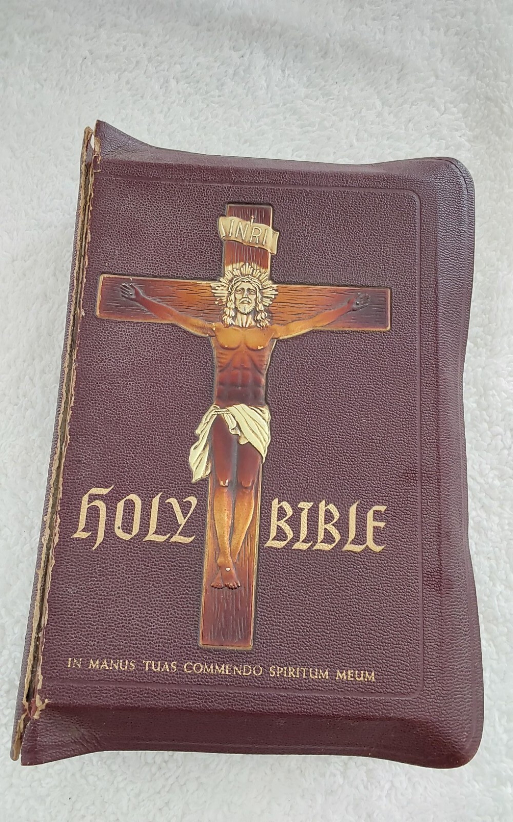 Vtge. 1955 Holy Bible Holy Trinity Edition Of Catholic Bible Archbishop Book