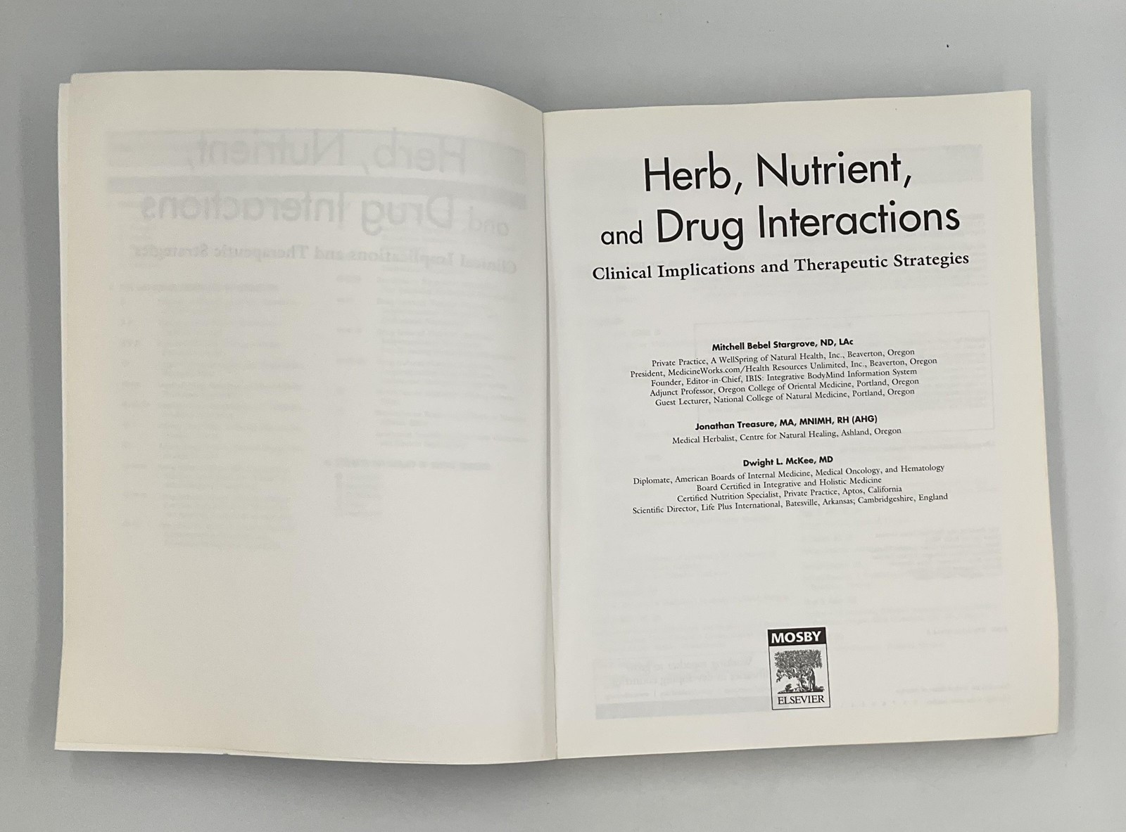 Herb, Nutrient, And Drug Interactions Stargrove Treasure McKee PB Mosby Blue