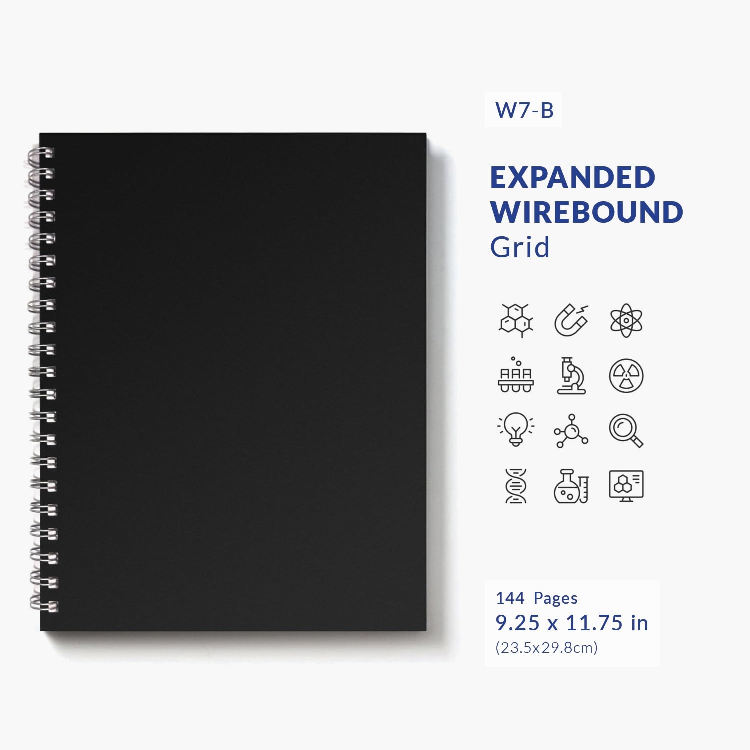 Advanced W7-B Expanded Wirebound Lab Notebook, 9.25 x 11.75 in (23.5 x 30 cm)…