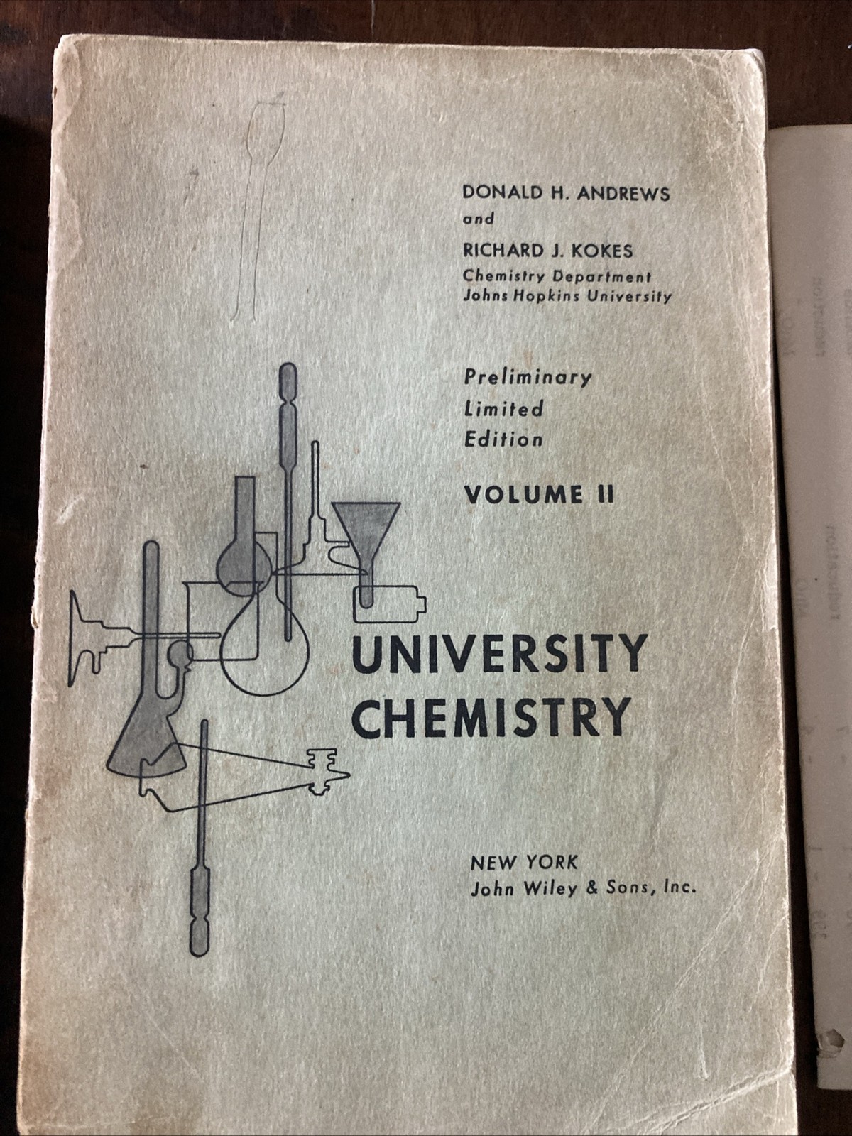 Johns Hopkins University Chemistry Manuals Volume 1 & 2 Circa 1960. See Pictures